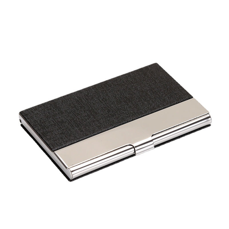 Metallic Business Card Box printed with a company logo, corporate gift