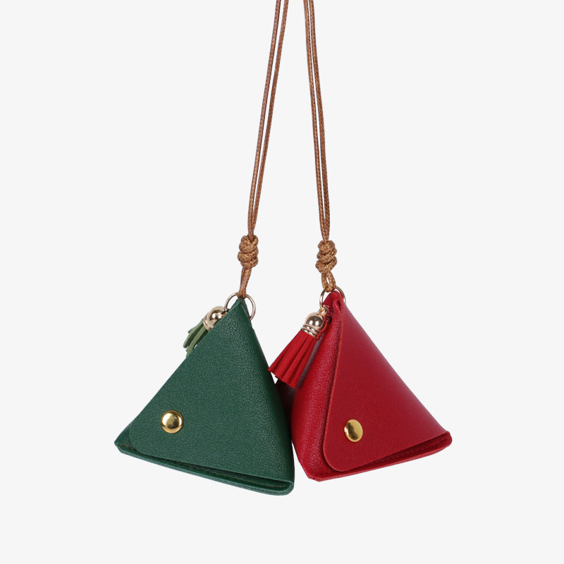 Custom Logo Triangle Coin Leather Storage Bag | Premium Corporate Gifts and Custom Gifts