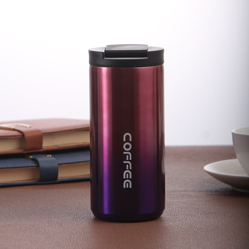 Custom Logo Double-layer direct drinking coffee cup car leisure thermos cup | Premium Corporate Gifts and Custom Gifts