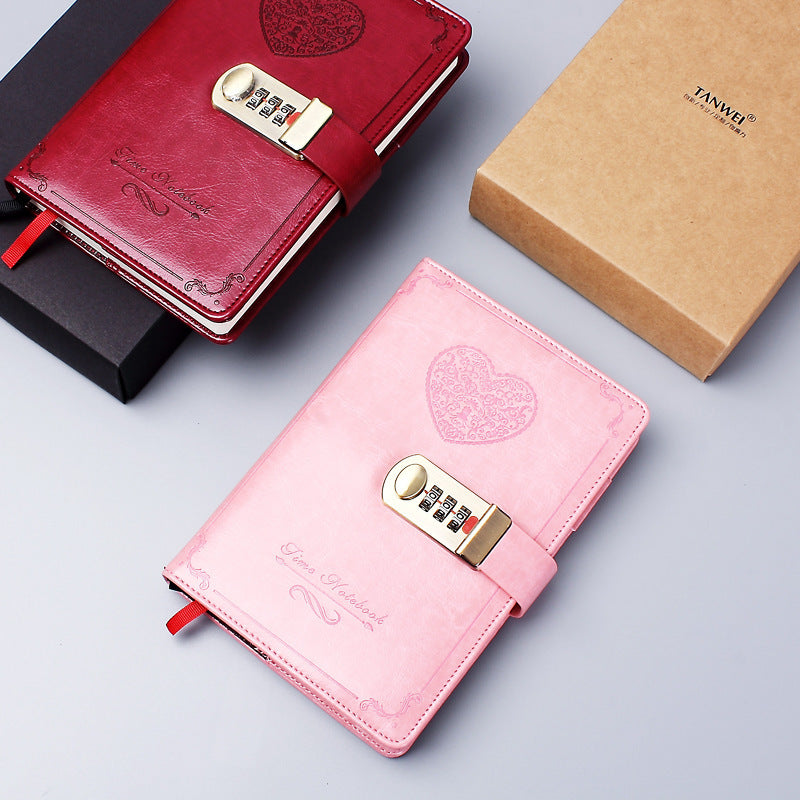 Custom Logo Brushed gold lock notebook | Premium Corporate Gifts and Custom Gifts