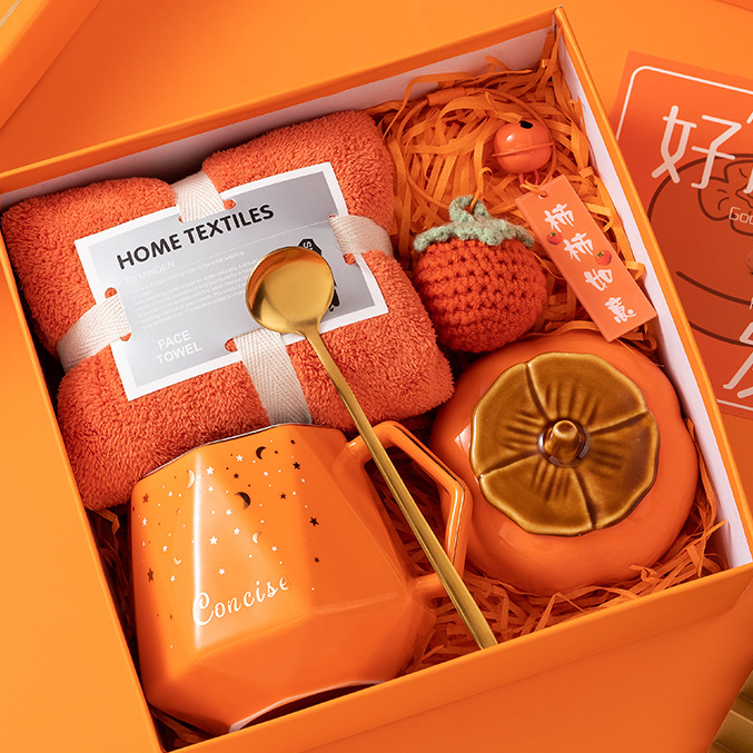 Custom Logo New Year's Festival Persimmon Ruyi Gift Box | Premium Corporate Gifts and Custom Gifts