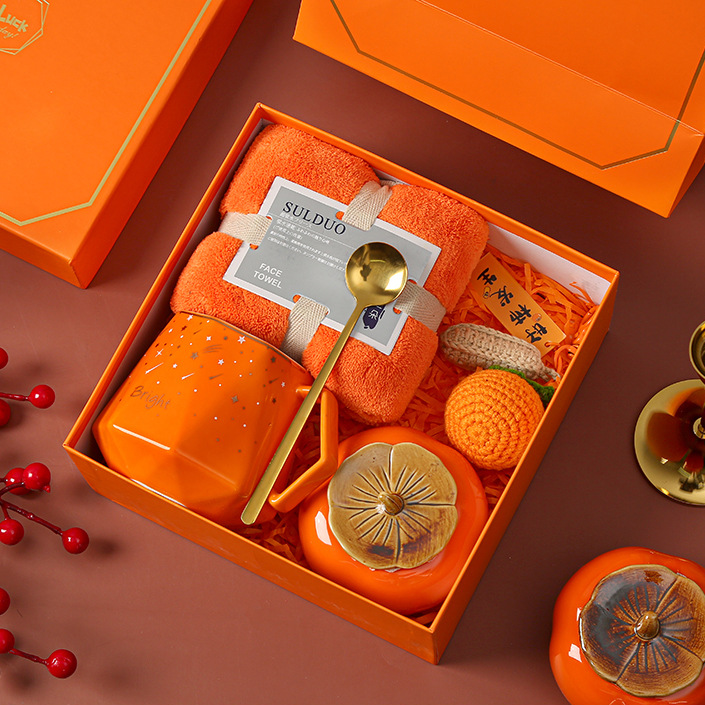 Custom Logo New Year's Festival Persimmon Ruyi Gift Box | Premium Corporate Gifts and Custom Gifts