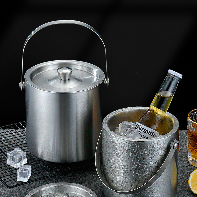 Custom Logo Portable Stainless Steel Ice Bucket 1.6L | Premium Corporate Gifts and Custom Gifts