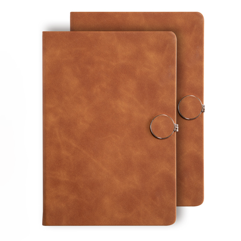 Custom Logo Simple metal round buckle notebook | Premium Corporate Gifts and Custom Gifts