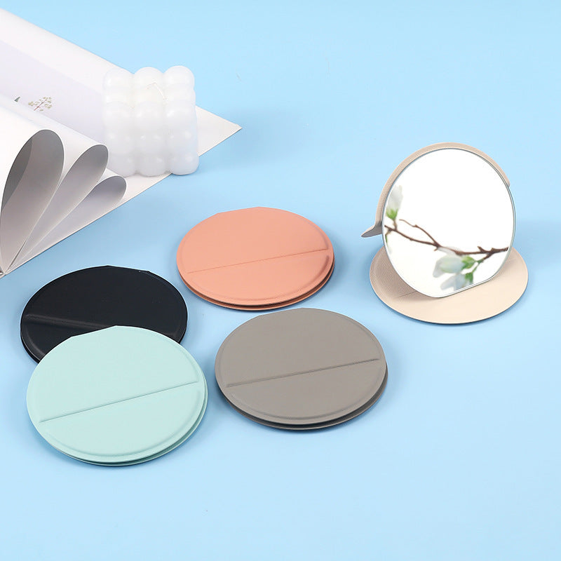 Round Tabletop Vanity Mirror printed with a company logo, corporate gift