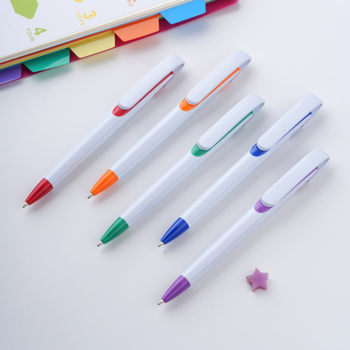 Custom Logo Solid White Barrel Click Ballpoint Pen | Premium Corporate Gifts and Custom Gifts