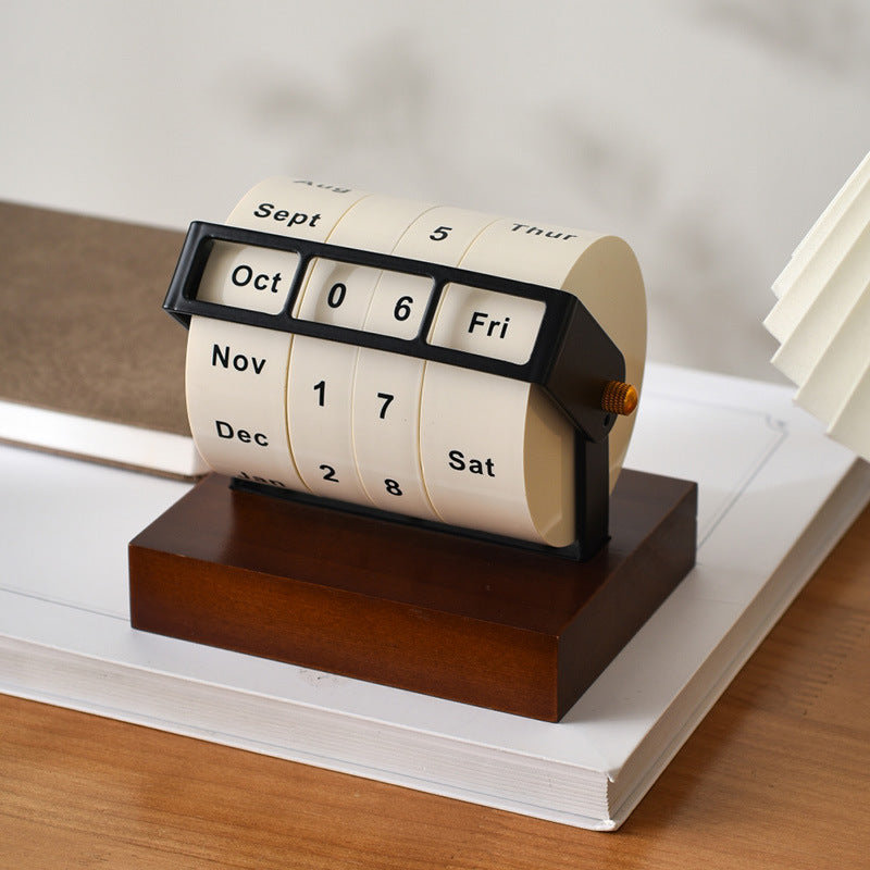Custom Logo Wooden Roller Perpetual Calendar | Premium Corporate Gifts and Custom Gifts