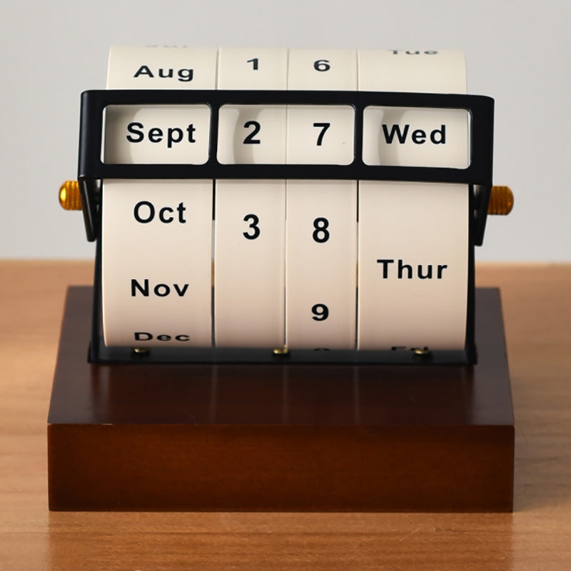 Custom Logo Wooden Roller Perpetual Calendar | Premium Corporate Gifts and Custom Gifts