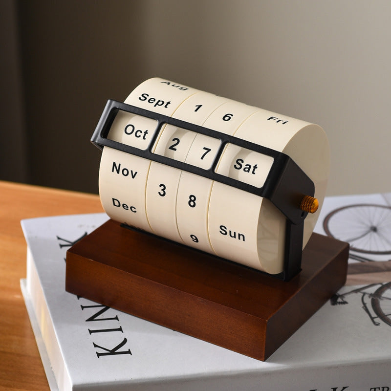 Custom Logo Wooden Roller Perpetual Calendar | Premium Corporate Gifts and Custom Gifts