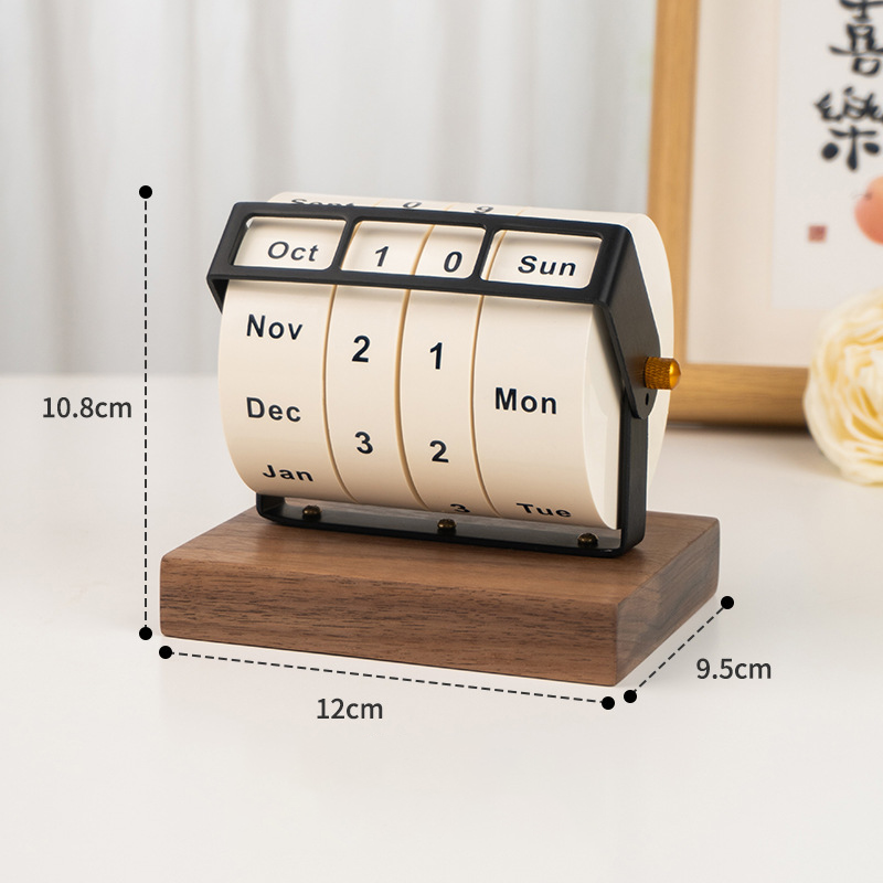 Custom Logo Wooden Roller Perpetual Calendar | Premium Corporate Gifts and Custom Gifts