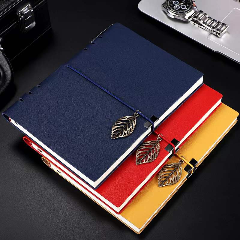 Custom Logo Leather leaf strap notebook | Premium Corporate Gifts and Custom Gifts