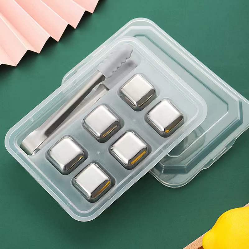 Custom Logo Stainless Steel Eco-friendly Ice Cube Set | Premium Corporate Gifts and Custom Gifts