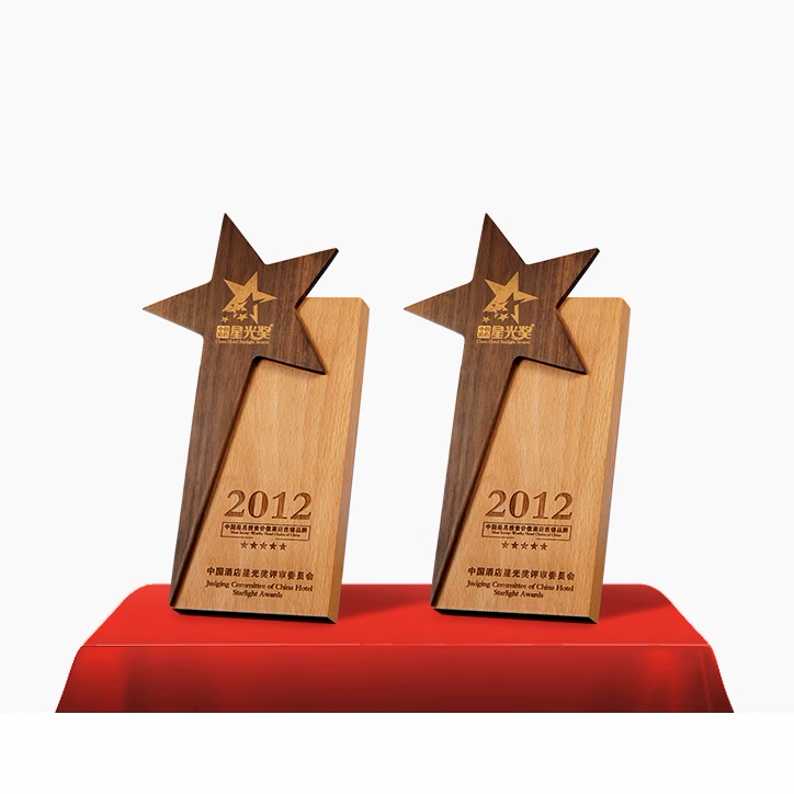 Custom Logo Wooden Star Trophy | Premium Corporate Gifts and Custom Gifts