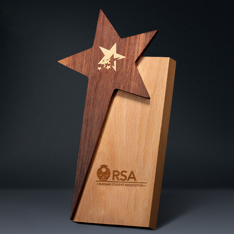 Custom Logo Wooden Star Trophy | Premium Corporate Gifts and Custom Gifts