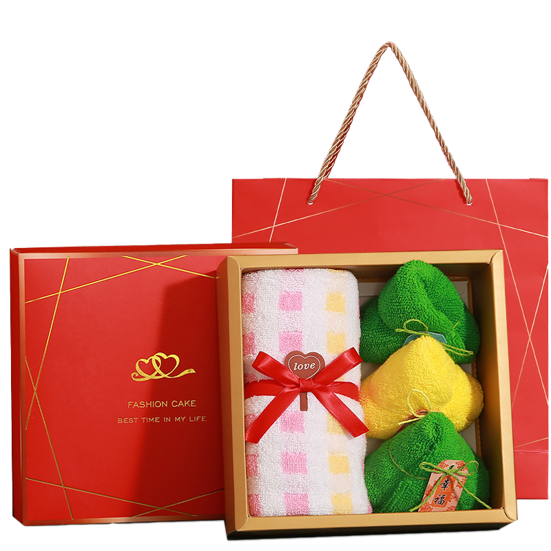 Custom Logo Zongzi-shaped towel gift box | Premium Corporate Gifts and Custom Gifts