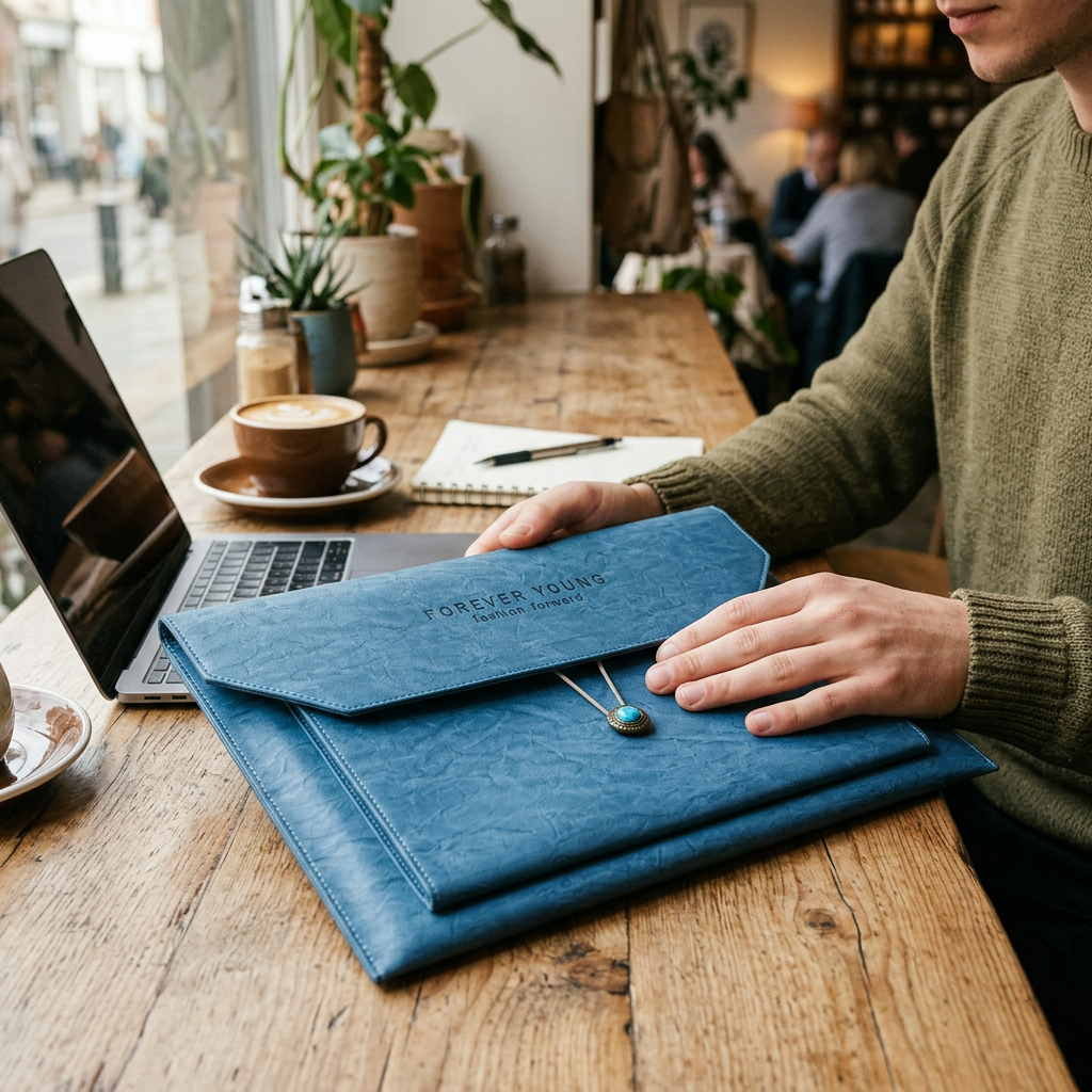 Custom Logo Vintage Leather Tie Document Bag