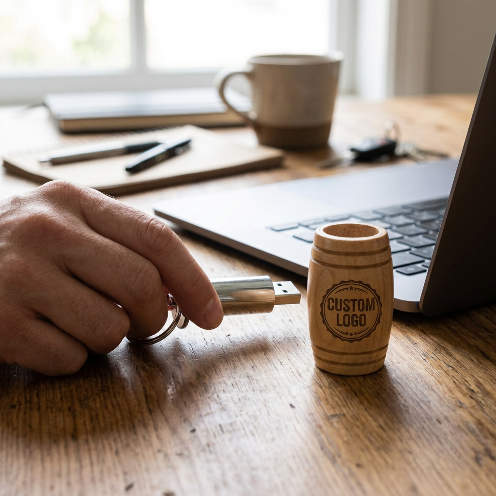 Custom Logo Barrel-shaped Flash Drive
