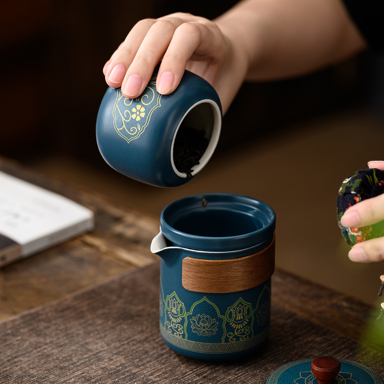 Custom Logo Leather Bag High-end Handheld Tea Set | Premium Corporate Gifts and Custom Gifts