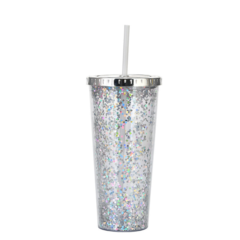 Custom Logo Shiny Sequin Straw Cup | Premium Corporate Gifts and Custom Gifts
