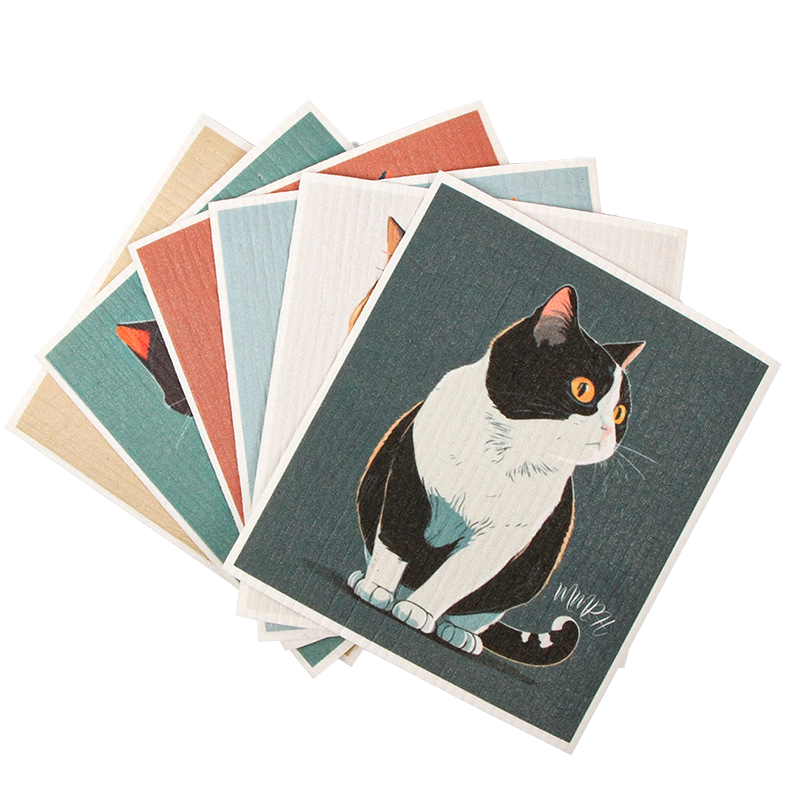 Custom Logo Wood Pulp Cotton Dishwashing Rag | Premium Corporate Gifts and Custom Gifts