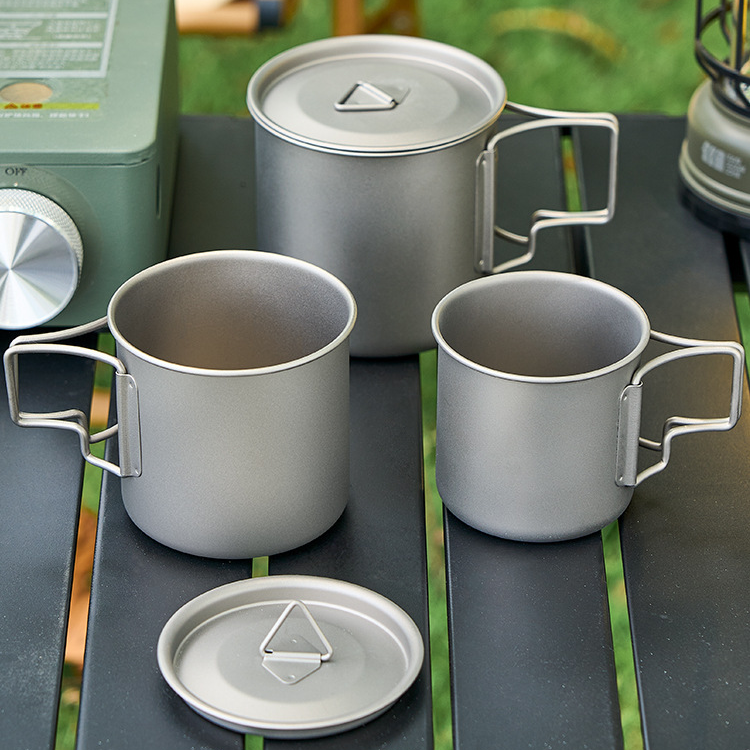 Custom Logo Camping Titanium Alloy Handle Mug | Premium Corporate Gifts and Custom Gifts