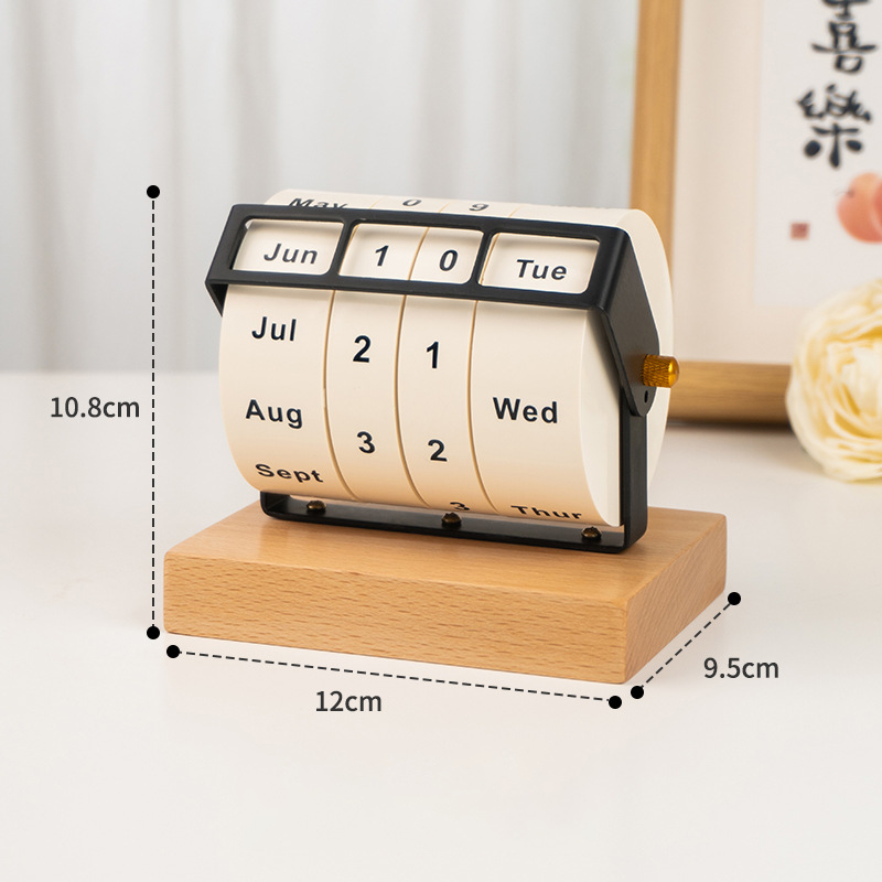 Custom Logo Wooden Roller Perpetual Calendar | Premium Corporate Gifts and Custom Gifts